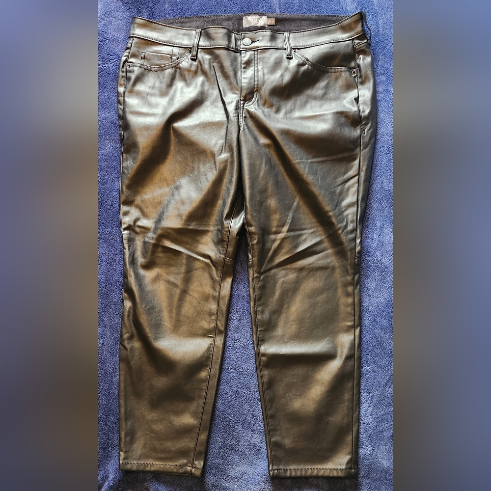 Torrid Black Faux Leather Pants Women's 18R